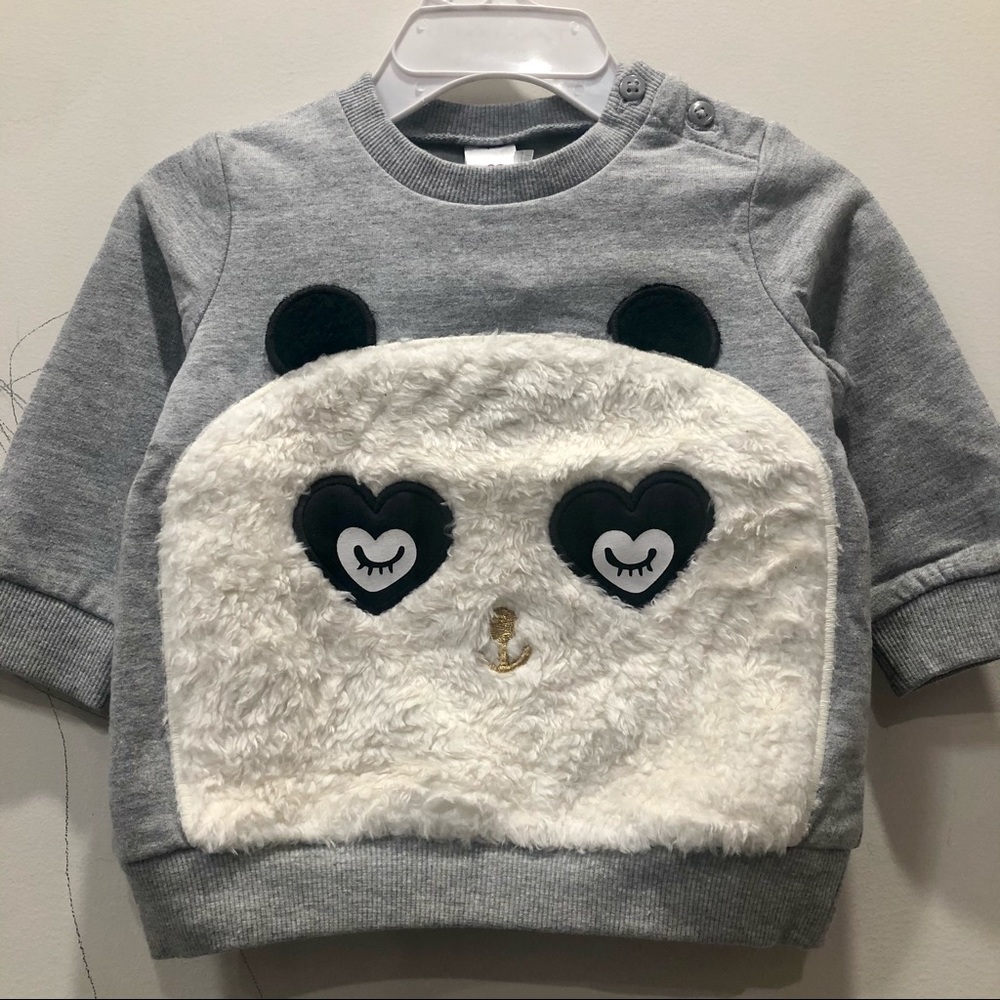 Sweatshirt with fluffy Panda design for Babies 6-9 m.